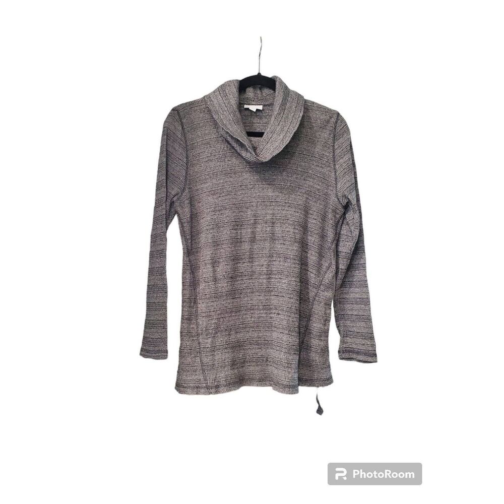 J.Jill L gray cinch sides cowl neck long sleeve knit sweater RN97641 tunic